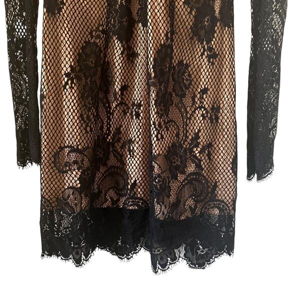 Ryse The Label Samson Black & Nude Lace Overlay Long Sleeve Dress Size XS - Picture 4 of 13